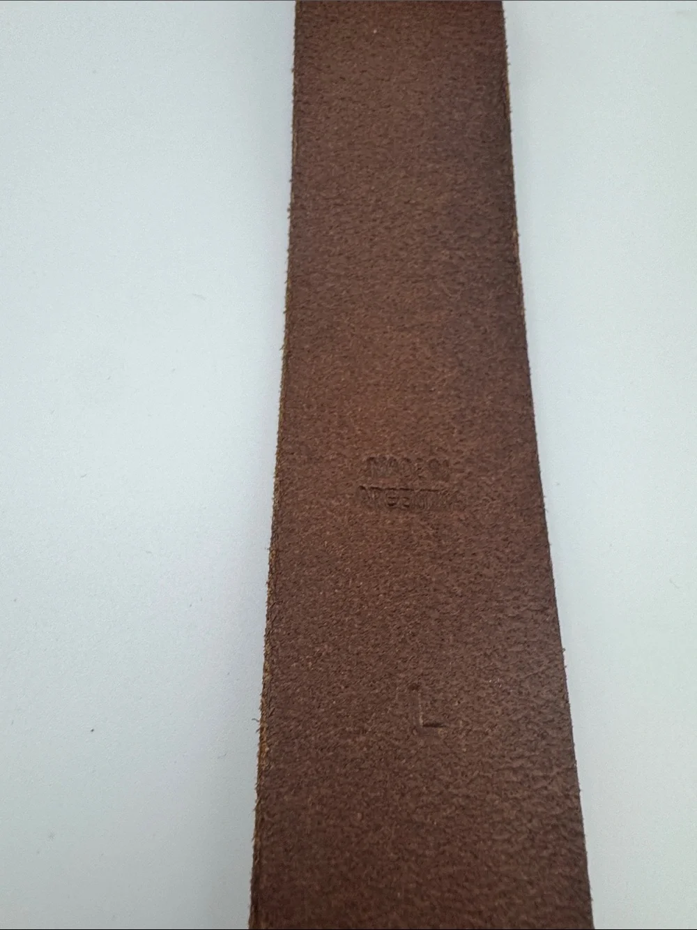 Unique Vintage Ralph Lauren Brown Leather RLL Monogram Buckle Belt Size L